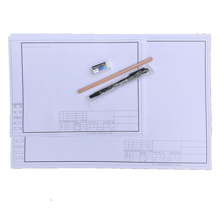 ورق الراسمة الأبيض المطلي CAD وورقة خاصة لمخطط هندسة الأسطح اللامعة