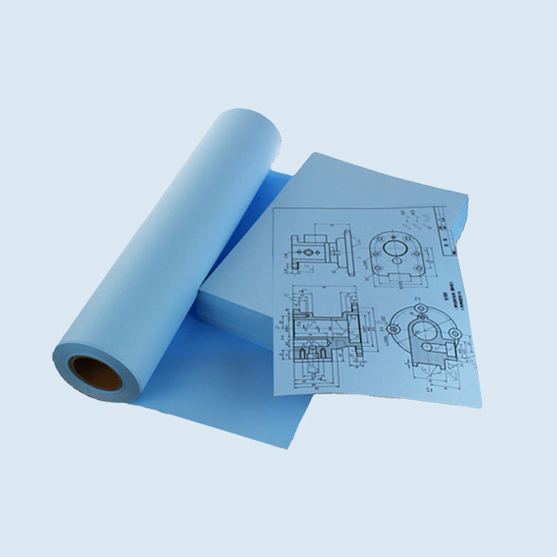 ورق رسم CAD أزرق فاتح من جانب واحد 80 جرام 915 مم * 80 مم * 80 م